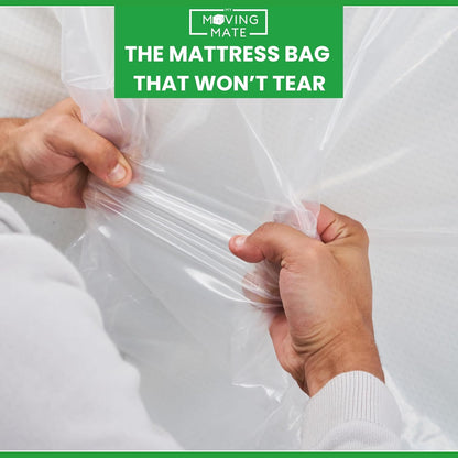 Full Mattress Bag for Moving and Storage - Heavy Duty 5 Mil Mattress Cover, Reusable and Tearproof Storage Bags