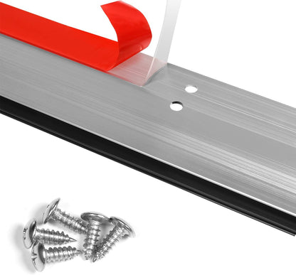 Door Metal Kick Plate, Draft Stopper 42 inches, Aluminum Mouse Blocker with Rubber Sweep Seal for Drafty Cover