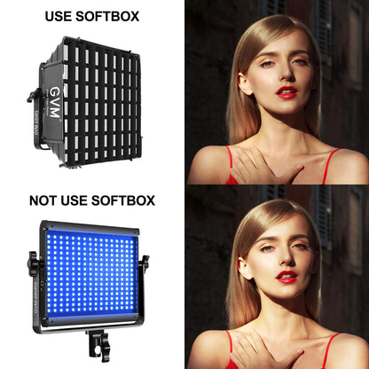 GVM RGB Photography Lighting Kits with 2 Softboxes, 680RS 50W Studio Lights with Bluetooth Control, 2 Packs Video Light with 18 Lighting Scenes, led Panel Lights for Video Recording, 8500lux/0.5m
