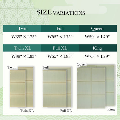 FULI Japanese Tatami Mattress, Foldable Igusa Rush Grass Tatami Rug, Natural Japanese Floor Mattress Mat Made in Japan, Full XL