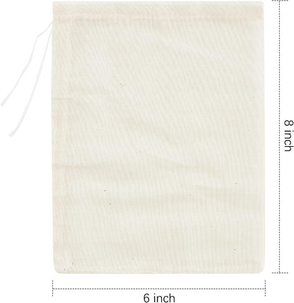 24 Pack (6 8 inch) TUZAZO Reusable Spice Bags for Cooking, Cheesecloth Bags for Straining, Drawstring Cotton Tea Bags