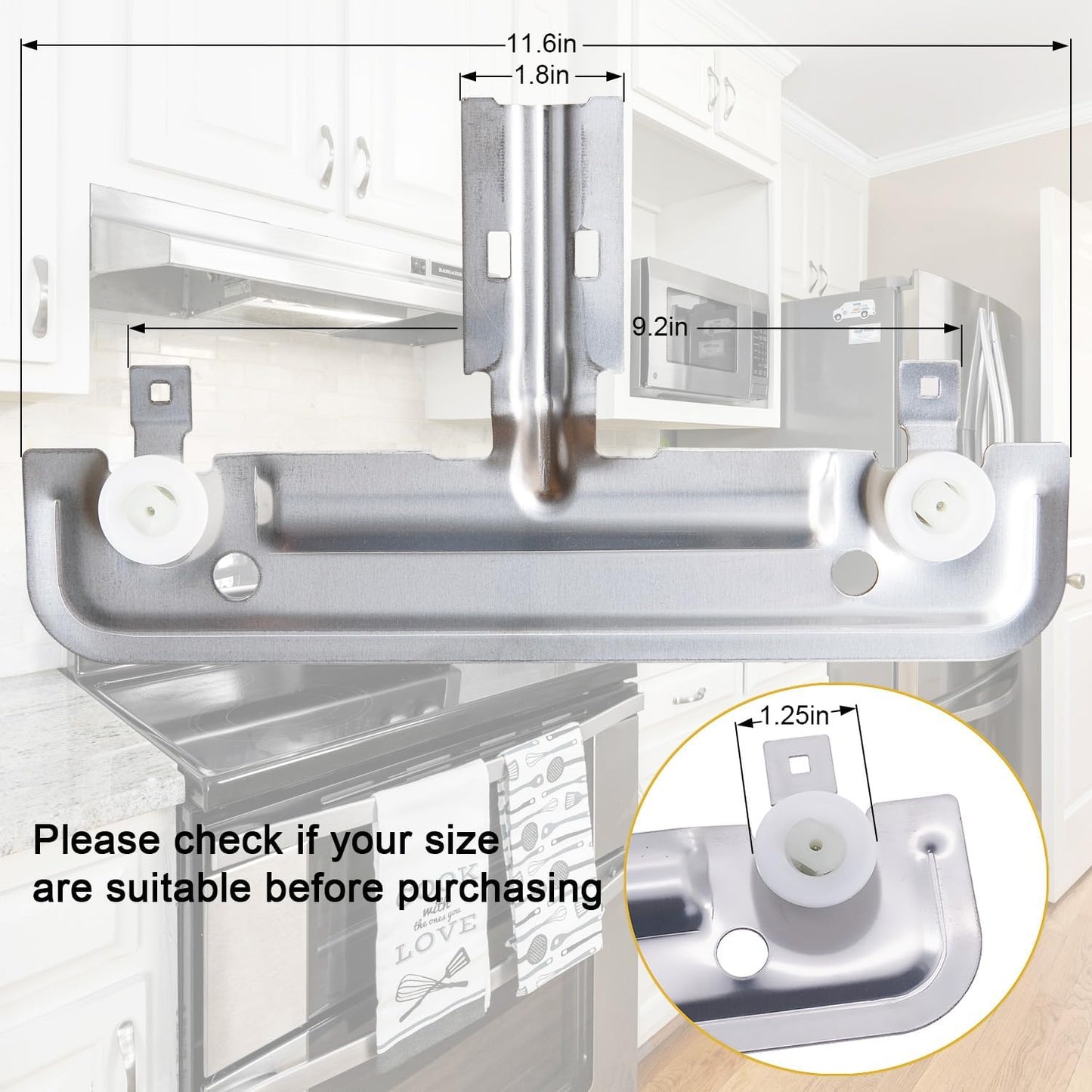 Dishwasher Top Rack Adjuster by SupHomie, Compatible with Various Whirlpool Models