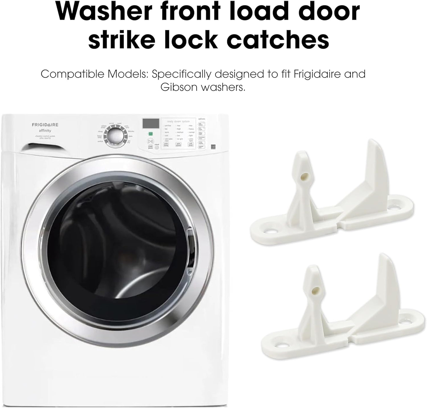 2 Pack Washer Door Striker Lock Latch Replacement Parts for Frigidaire Affinity, Easy to Install