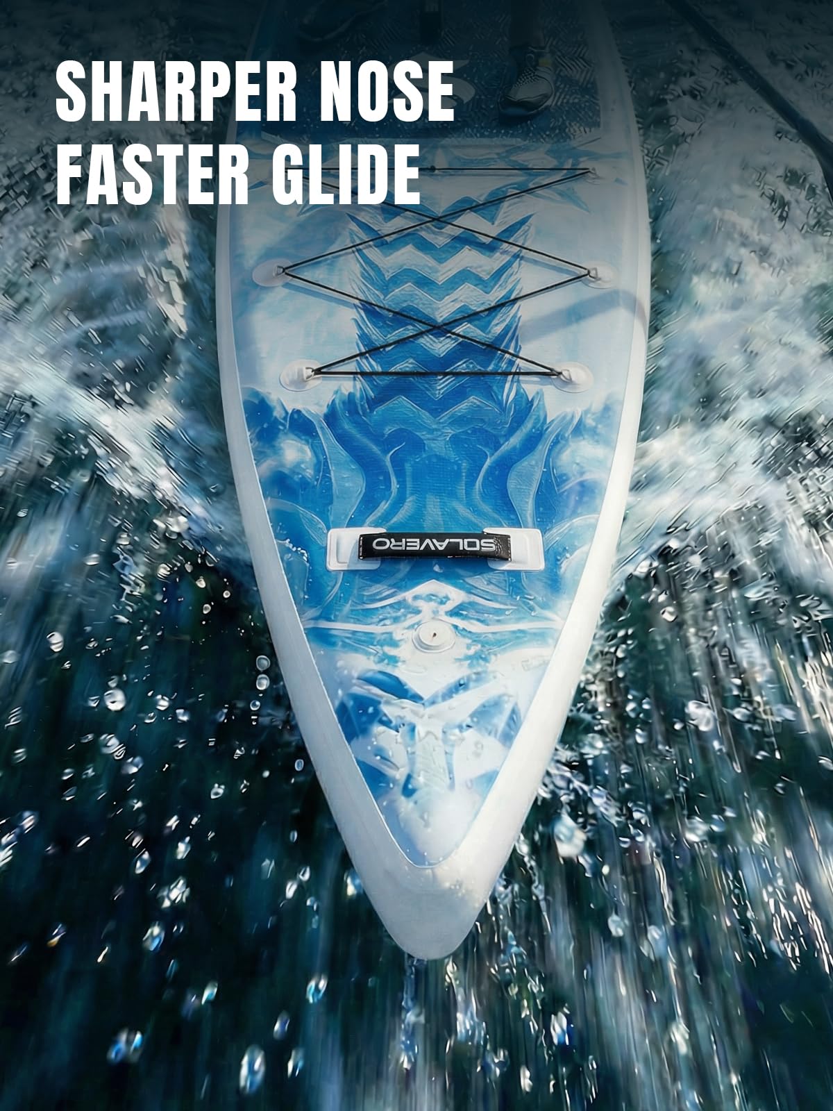 SOLAVERO Inflatable Stand Up Paddle Board, Adventure 12.5'×33" Extra Large SUP with Premium Accessories, Anti-Slip EVA Deck for Adults 600lb Capacity Upgraded Paddleboard for River, Ocean