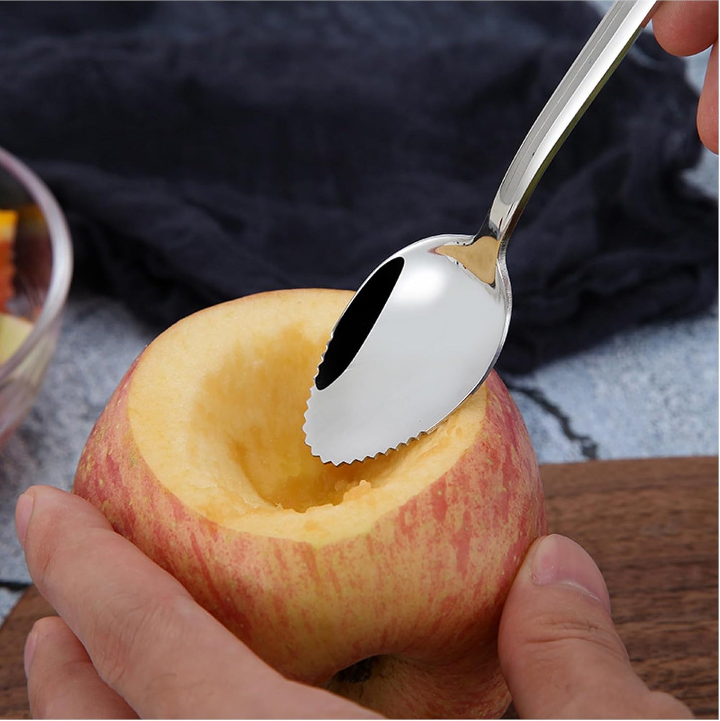 2pcs Stainless Steel Grapefruit Spoons with Serrated Edge, Kitchen Tools for Citrus Fruits, Desserts