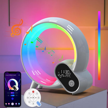 15 Snooze,Timer, Wake Up Light, Smart Sunrise Alarm Clock for Kids Baby Sound Machine with Soothing Sounds Bluetooth