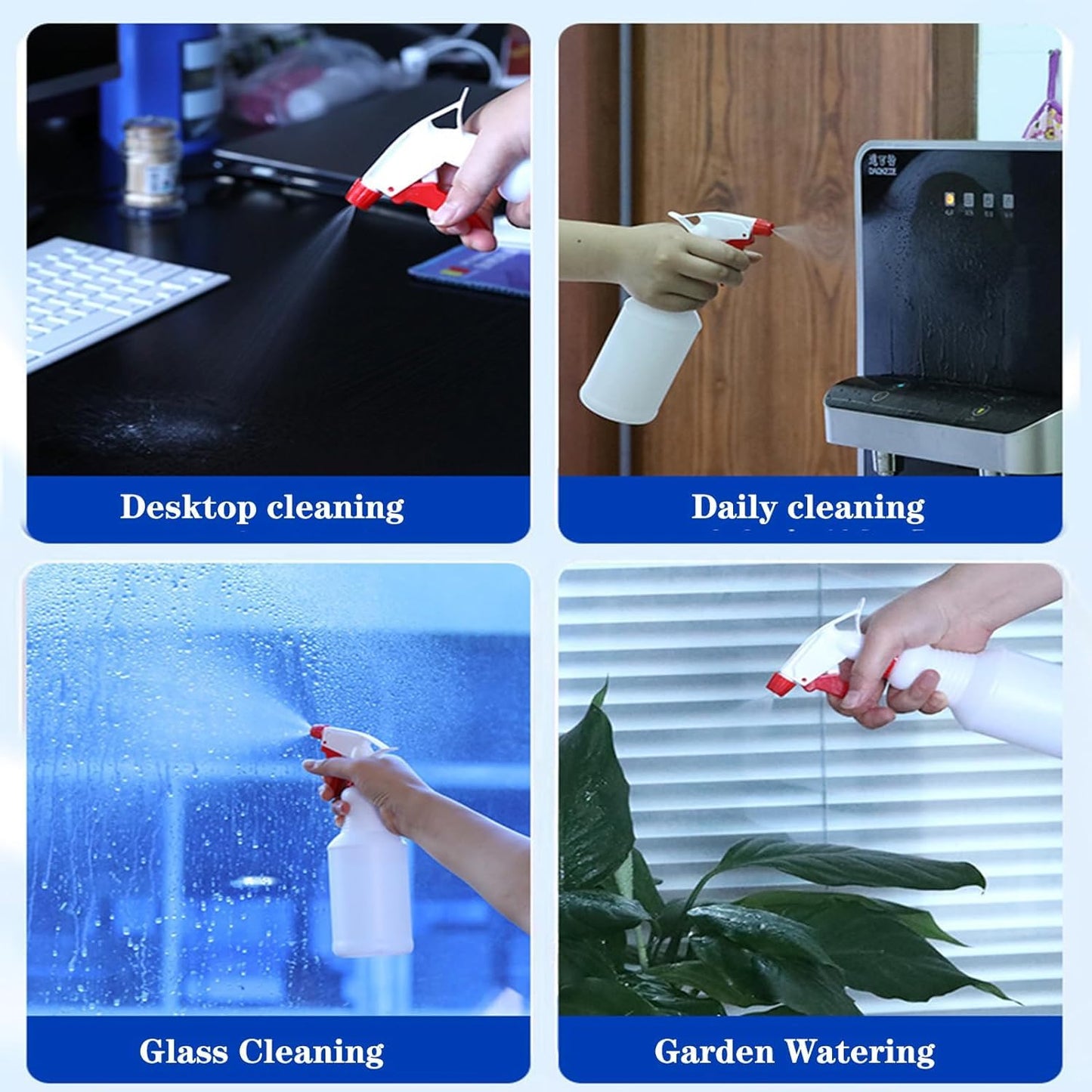 Looknniy 10 Packs 32oz Empty Spray Bottles Plastic Heavy Duty Refillable Spray Bottles with Adjustable Nozzle and Measurements for All Purpose Cleaning Solutions