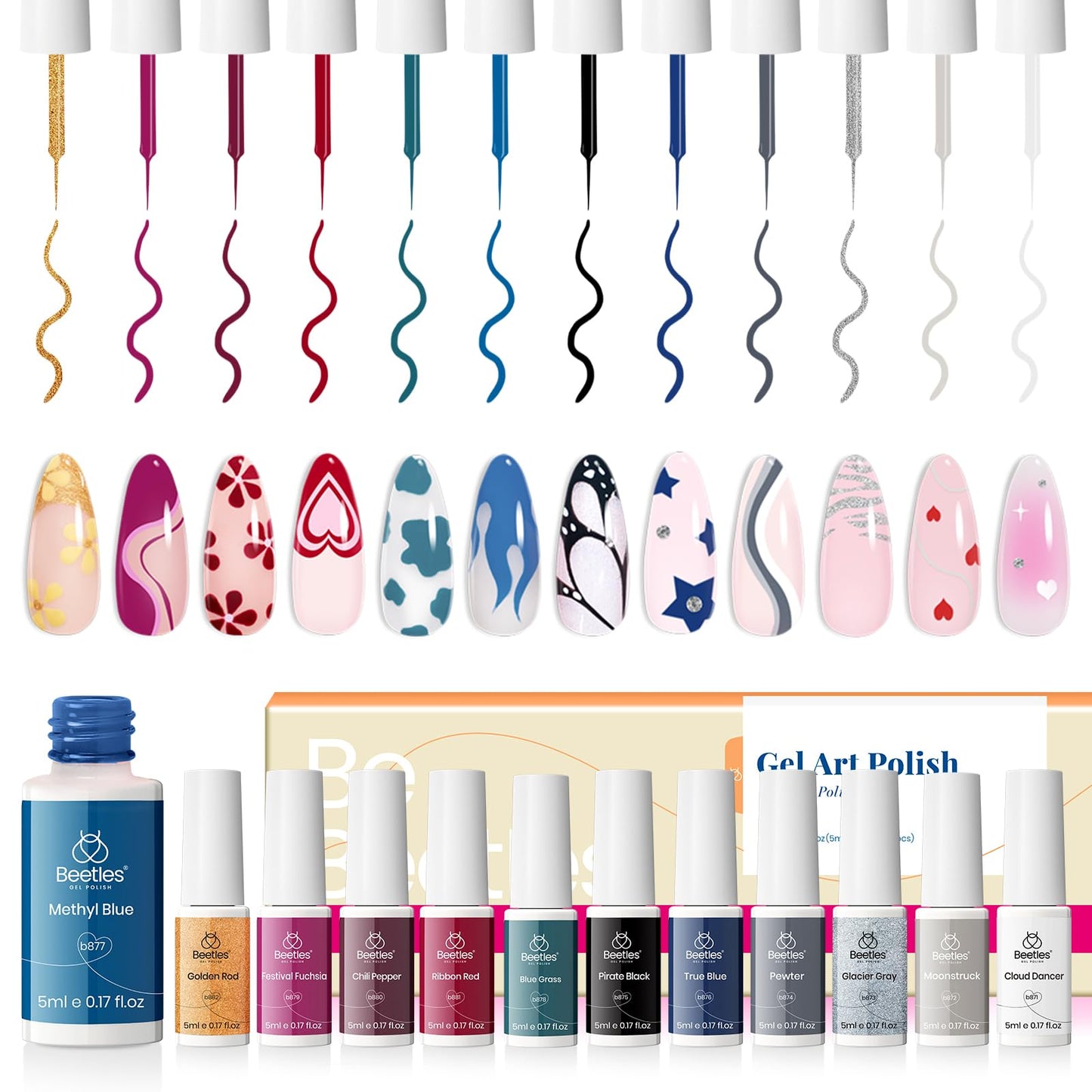 Beetles Nail Stamp 3Pcs Silicone French Tip Nail Stamp Kit with Replacement Nail Stamper Heads and Scrapers Soft Silicone Nail Printing Tool for Home Manicure Diy Nail Art Salon Gifts for Girls