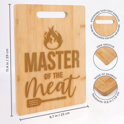 Barbeque Cutting Board, Grilling Meat Carving Board, Custom Steak Cutting Board Gift for Grill Master