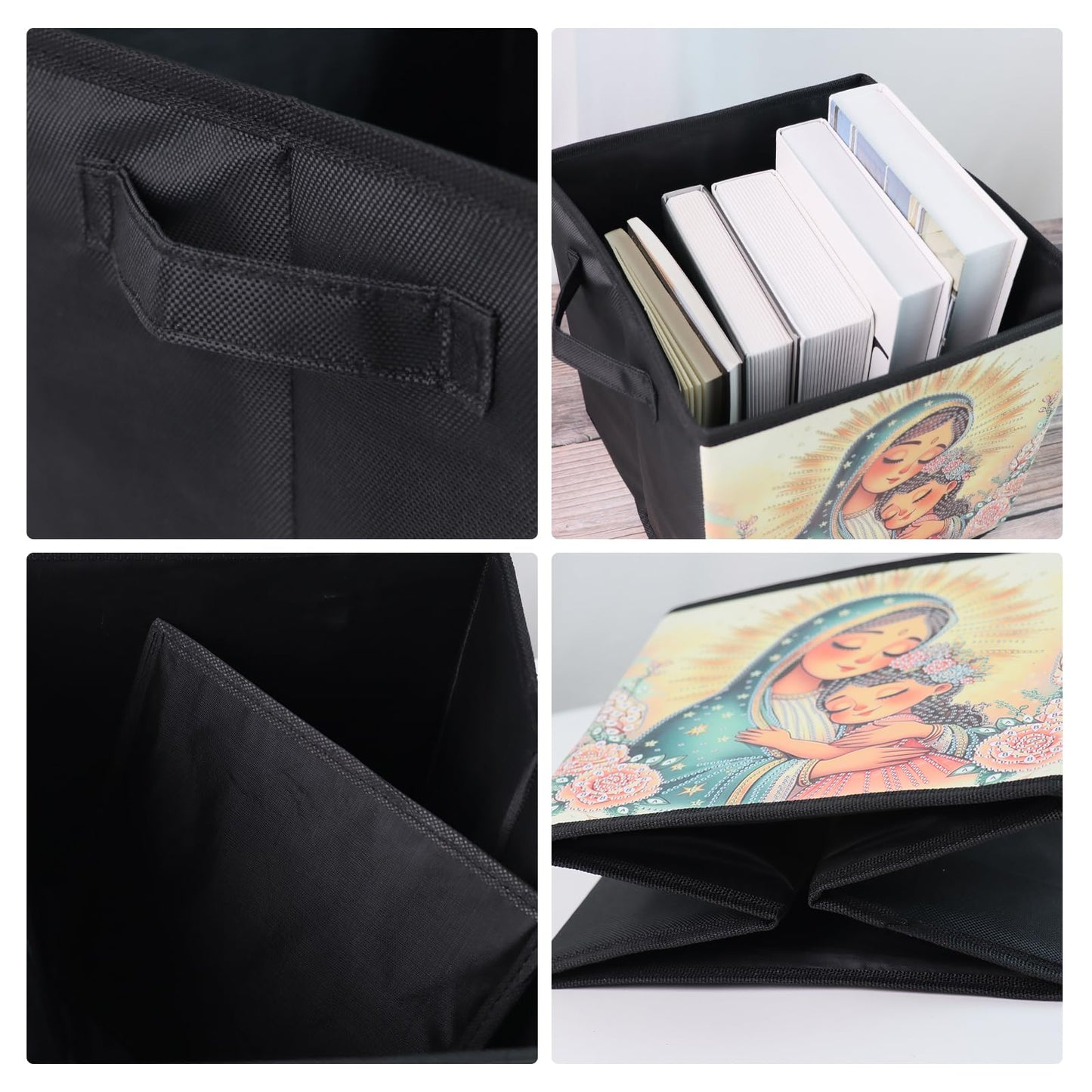 Diamond Painting Storage basket Kits for Adults,White Peacock Pattern of Special Shape Diamond Art Storage Basket,Book Clothing storage bag for Home Creative Decorate Gifts