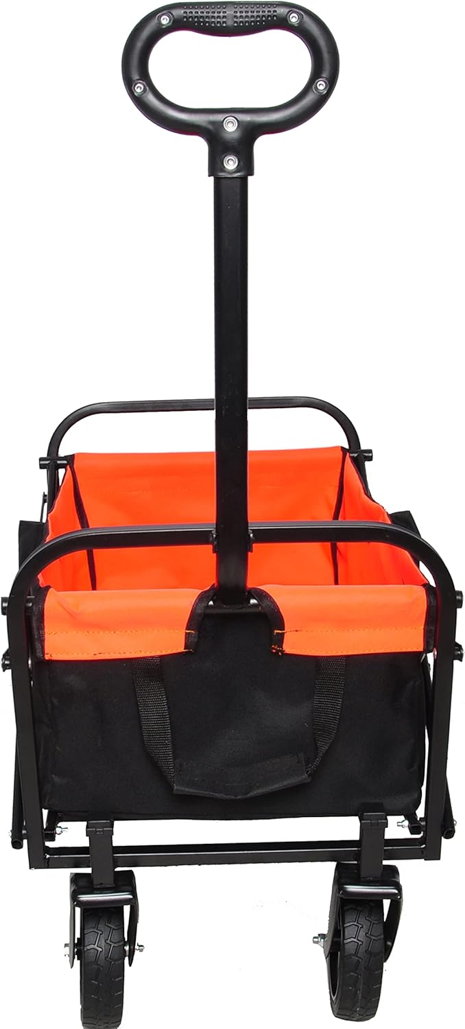 HJRTFLXC Folding cart That Does not Need to be Assembled Station Wagon, Grocery cart (Orange+Black Mini)