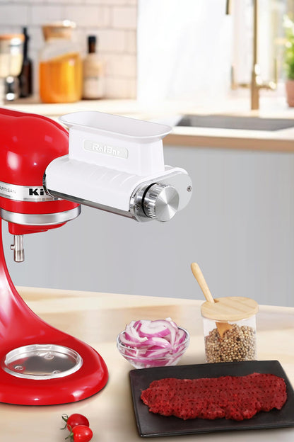 Meat Tenderizer Attachment for KitchenAid Stand Mixer, Adjustable Meat Tenderizer Machine for Beef Pork Steak, Tenderizer Tool with 3 Thickness Settings, Dishwasher Safe