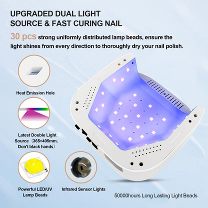 Lavinda UV LED Nail Lamp, Cordless Nail Lamp 54W UV Light for Gel Nails & Professional Nail Drill Machine, 35000RPM Electric Nail File