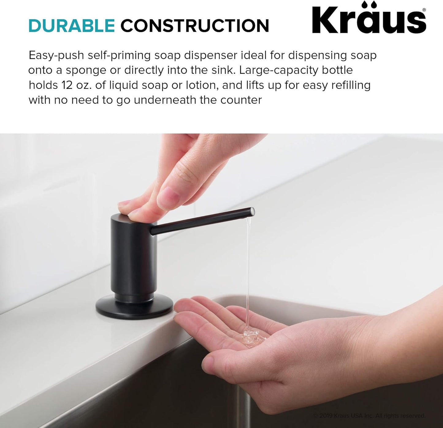 KRAUS Kitchen Soap and Lotion Dispenser, Stainless Steel, KSD-41SS