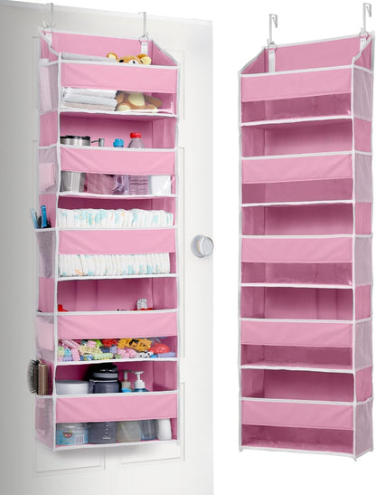 1 Pack 5 10 44 lbs ULG Over Door Organizer with Large Pockets Mesh Side Pockets, Weight Capacity Hanging Storage