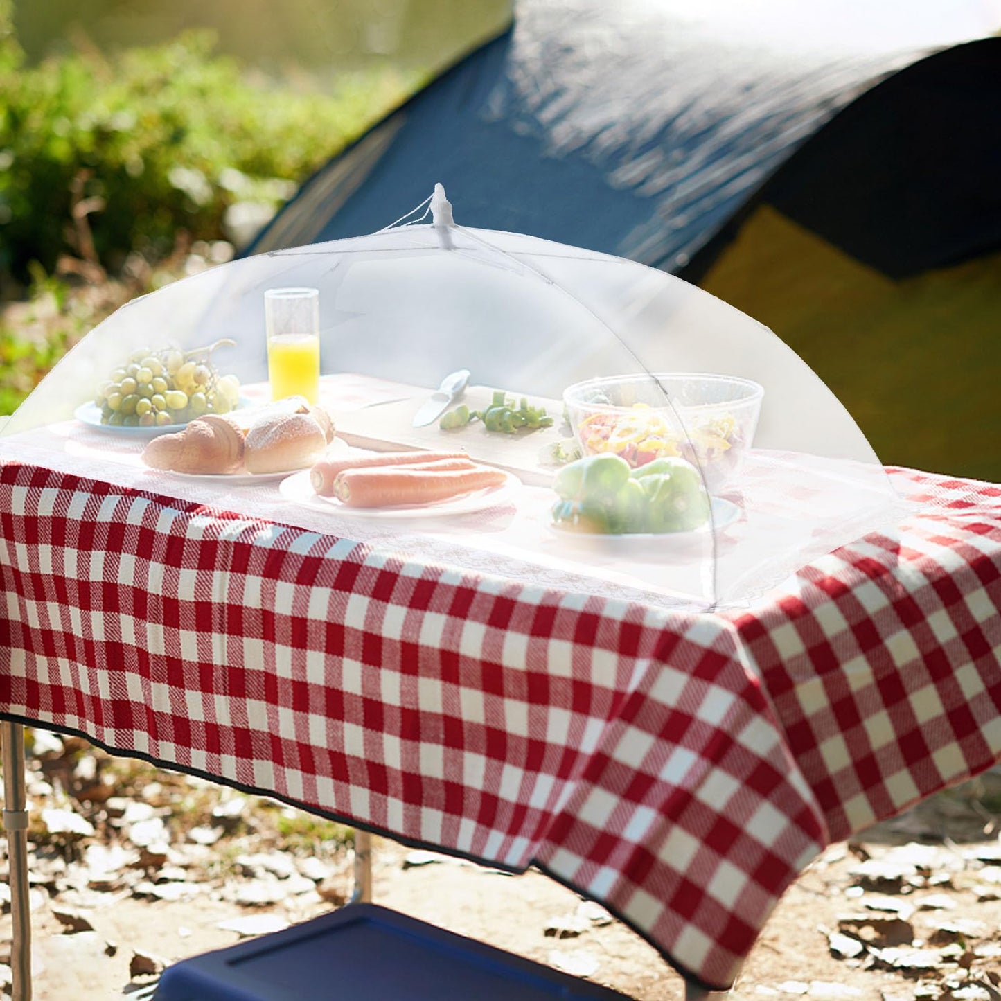 6 Pack Food Covers for Outdoors Mesh Screen Include 2 Extra Large (40"X 24") & 4 Standard (17"X 17") Food Tents Collapsible and Reusable Mesh Food Covers for Outside, BBQ Party Supplies, Fruit