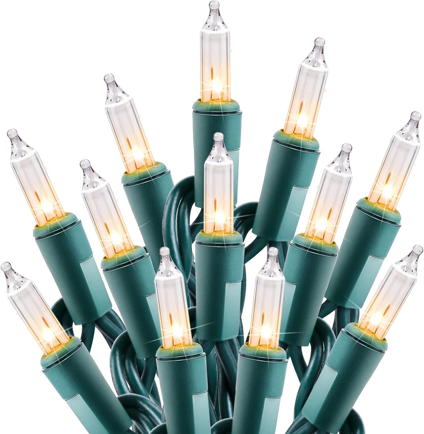 Minetom Clear Christmas String Lights - 100 Count 20 Feet Incandescent Mini Lights for Indoor Decor