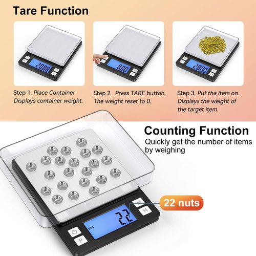 BOMATA 0.01g Small Digital Gram Scale, USB Rechargeable, Upgraded 1kg Jewelry Scale with Larger Display and Hold Function, High Precision, Grams and oz for Herb, Coin, Powder, Yeast, Kitchen Black