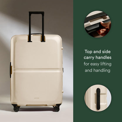 ANTLER - Single Stripe Hardside Luggage 32 Inch Large Suitcase - Durable, Lightweight & Expandable, 4 Spinner Wheels - Adjustable Handle, TSA Lock - Wheat Beige