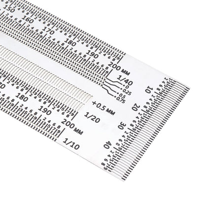 Smgda Precision Marking T-Rule Stainless Steel T Square with Mechanical Pencil & 0.5mm Refill Scribing Line Ruler for Marking or Measuring, for Carpenters, Designers, Architects, Engineers 200mm