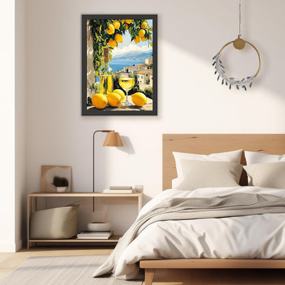 TOSTOG Italian Limoncello Diamond Art Kits for Adults, Lemon Diamond Paintings for Adults, Cartoon Full Drill Diamond Art Kits, 5D Diamond Paintings Kit Gem Painting Wall Decor and Gift 12 * 16 Inch.