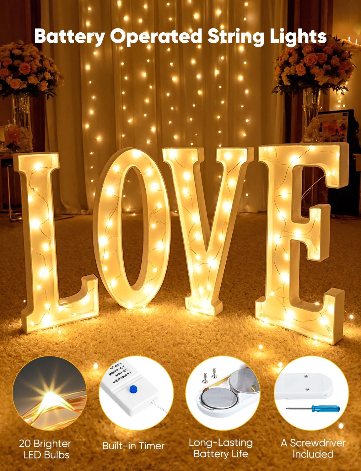 12 Pack 8 7ft 20LED Minetom Fairy Lights Battery Operated String Lights Modes, Waterproof Silver Wire Twinkle Lights