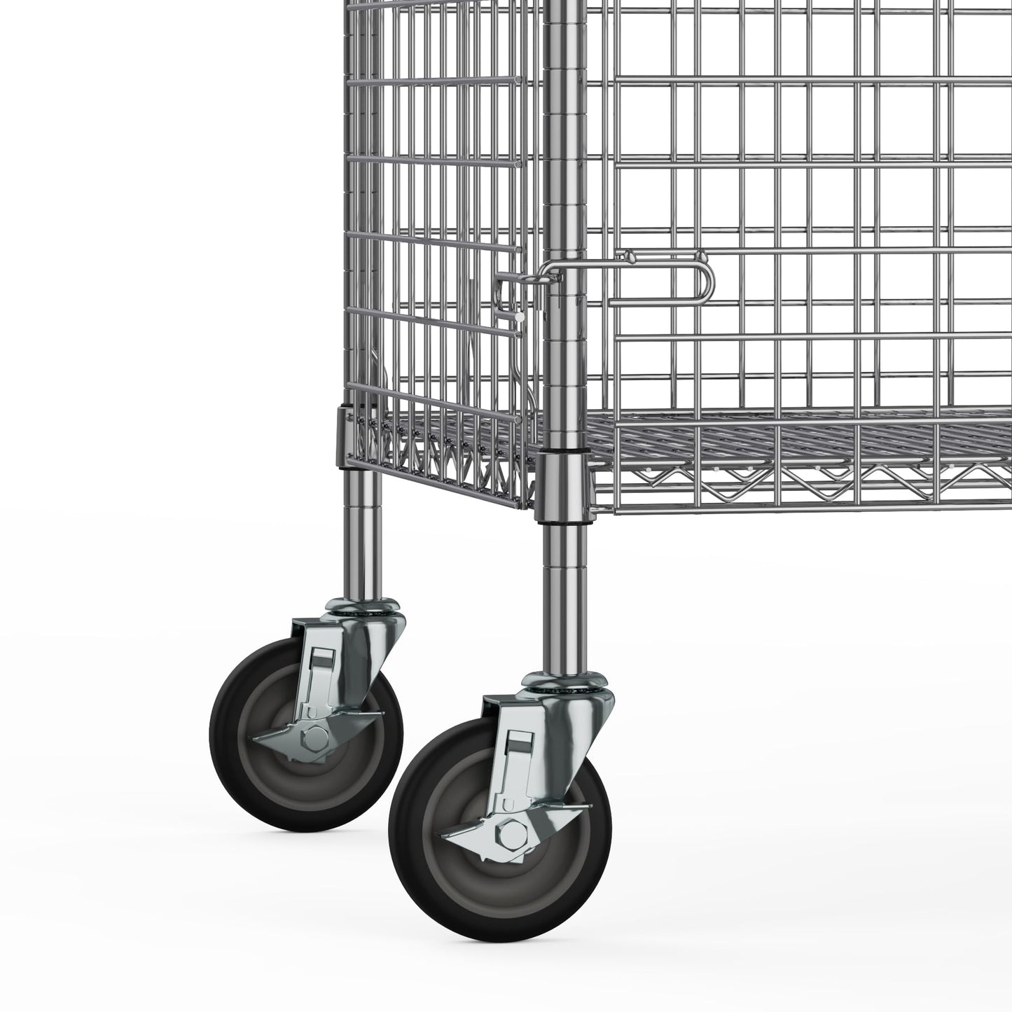 18" W x 60" L x 69" H Heavy Duty Utility Commercial Grade Metal Storage NSF Unit | Chrome Mobile Security Wire Cage Kit