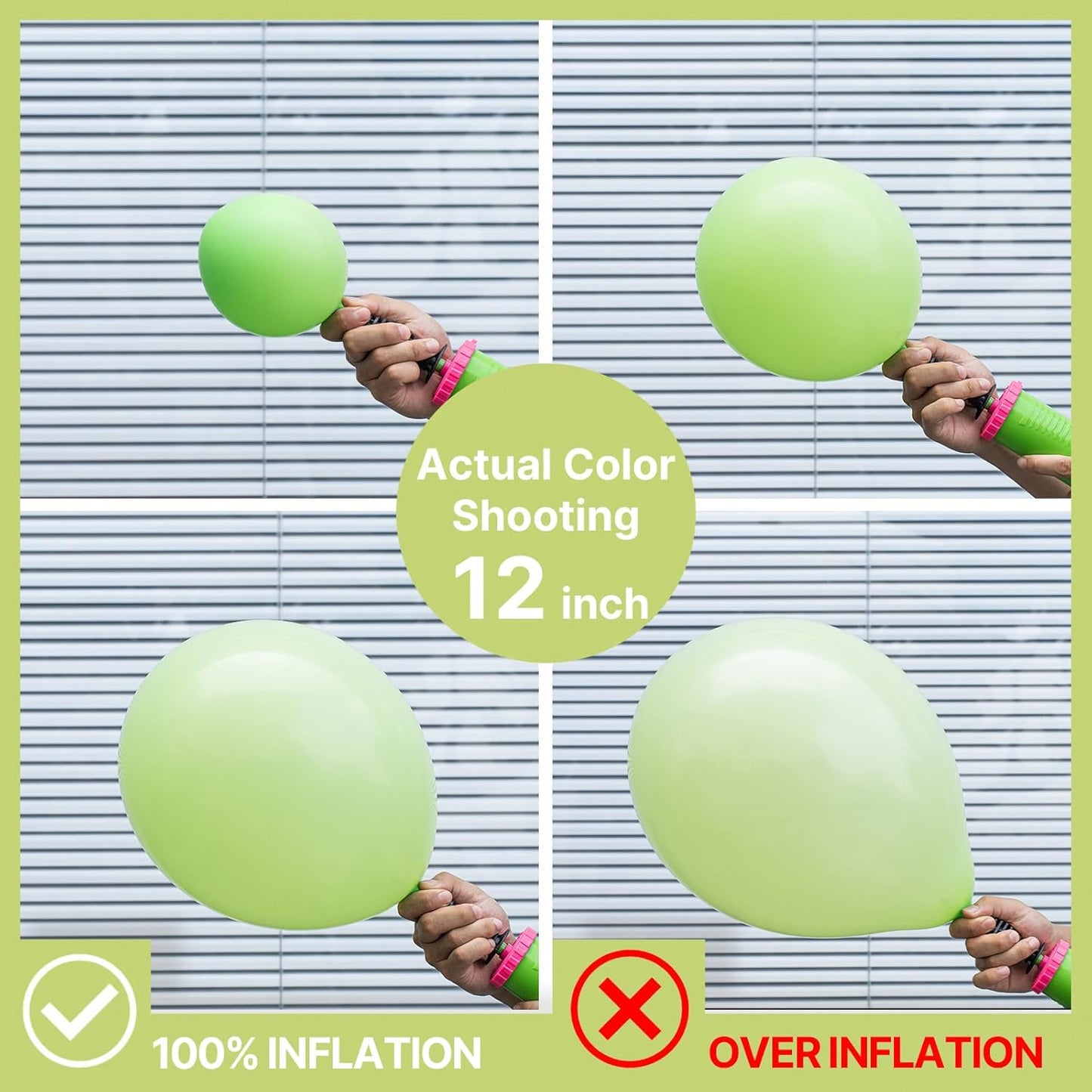 PartyWoo Lime Green Balloons - 100pcs 12 Inch Light Green Latex Helium Balloons for Celebrations