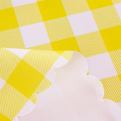 MANGATA CASA 2PCS Yellow Gingham Tablecloth, Waterproof Checkered Table Cloth for Square Tables, Light Yellow 52x52in