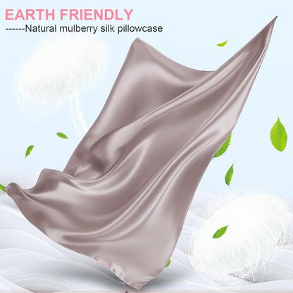 Mulberry Silk Pillowcases by Skiennix - King Size, Hidden Zipper, Soft & Breathable for Hair & Skin, Taupe
