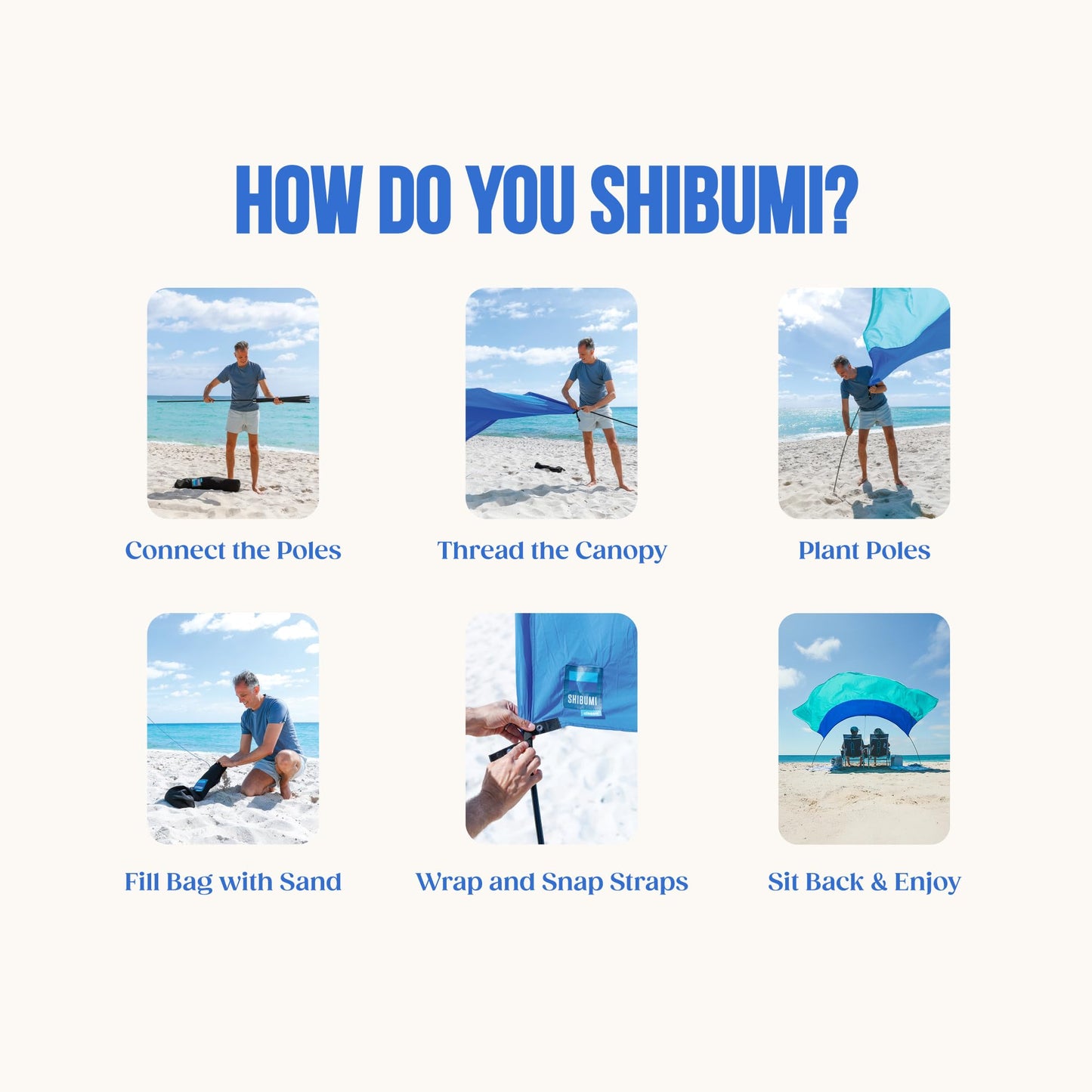 Shibumi Shade 3.0 Version | Wind-Powered Beach Tent Shade Canopy | Sets Up in 3 Mins | 150 Sq. Ft. of Shade for up to 8 People | Includes Wind Assist | UPF 50+ Sun Protection