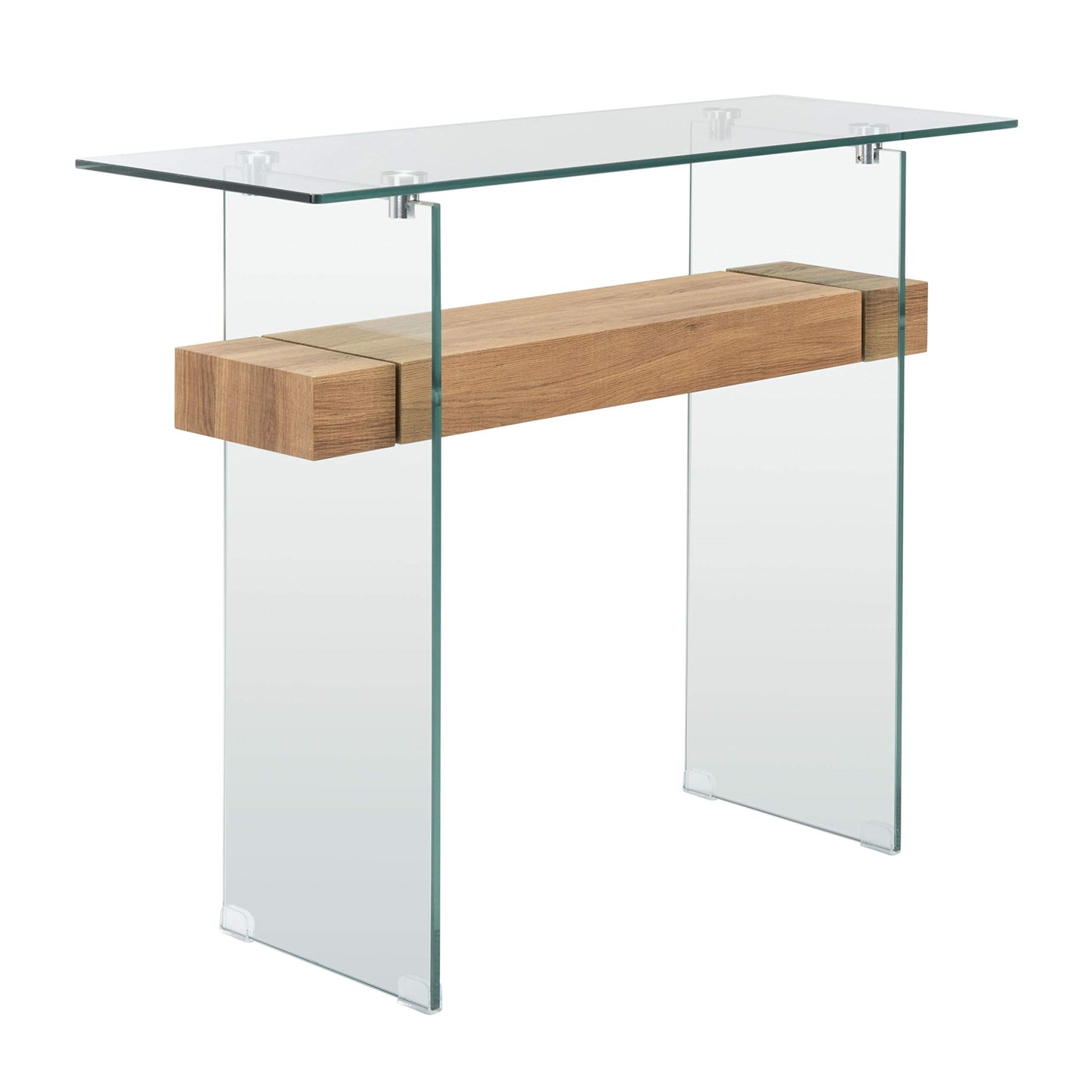 Safavieh Home Kayley Glass and Natural Brown Console Table