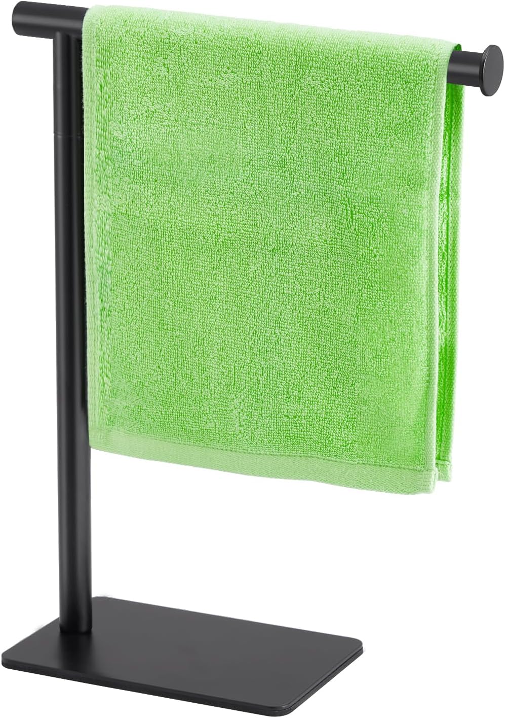 Hand Towel Holder Stand, DECLUTTR Stainless Steel Towel Rack for Bathroom Countertop, Black Free Standing Design