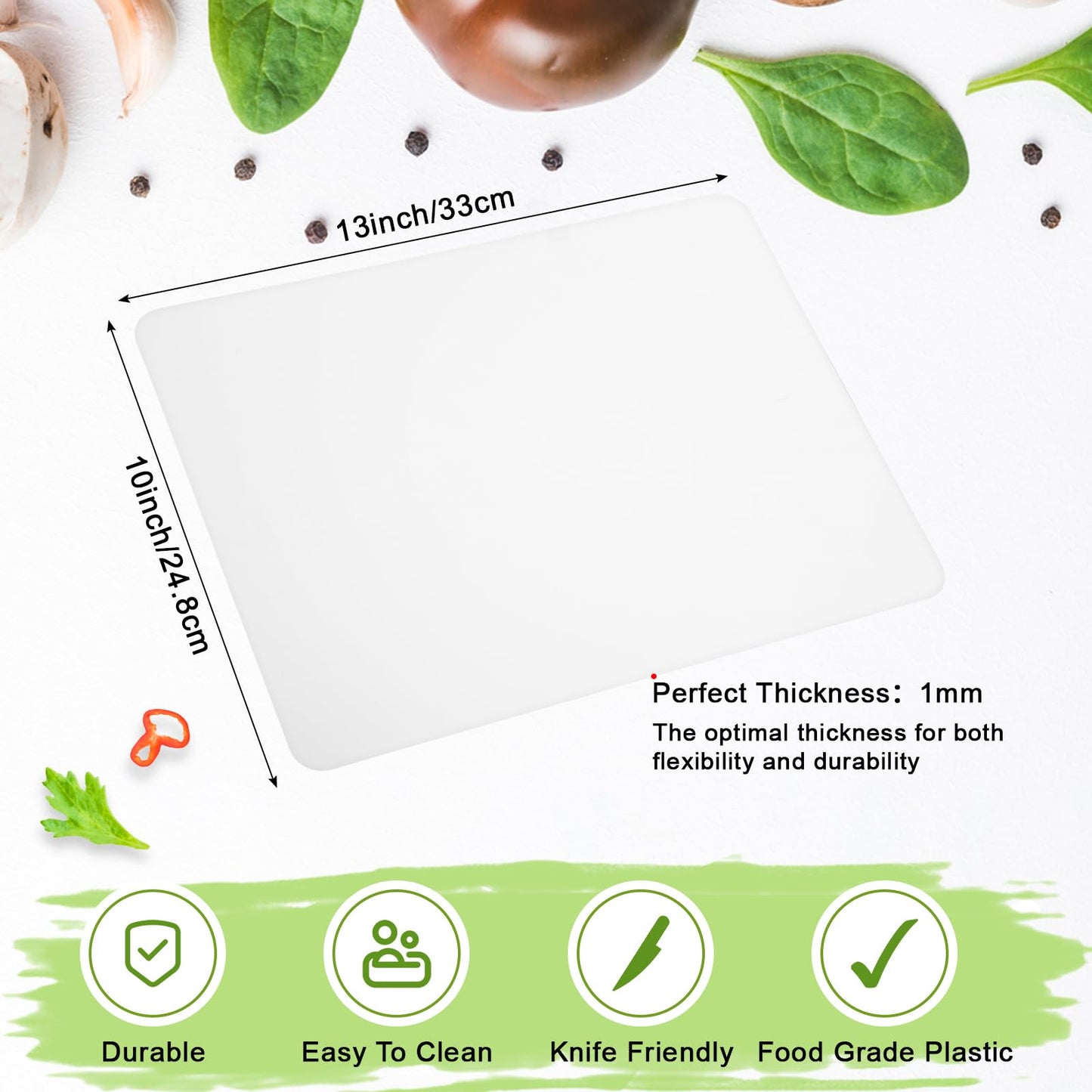 Hushee 120 Count Disposable Cutting Board Sheets 10 x 13 Inch Flexible Plastic Disposable Sheets Cutting Mat Large Chopping Boards for Kitchen Cooking Traveling Camping Tailgating BBQ