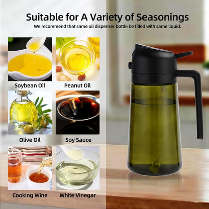 2PCS 16oz,2 1 470ml Aovdy Oil Sprayer for Cooking in Olive Oil Dispenser and Oil Sprayer - Olive Bottle Spray and Pour