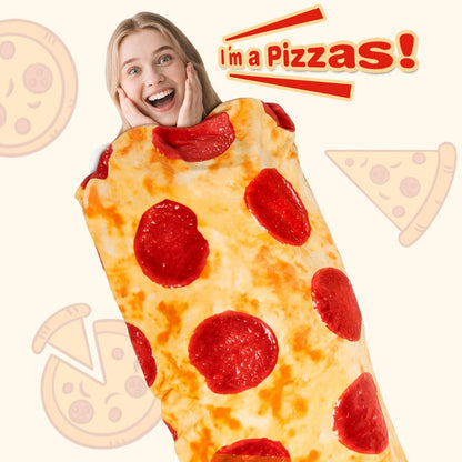 285 90 inches) CASOFU Pizza Blanket, Queen Size Cute Large White Elephant Gifts for Adults Women Men Teens Kids, GSM