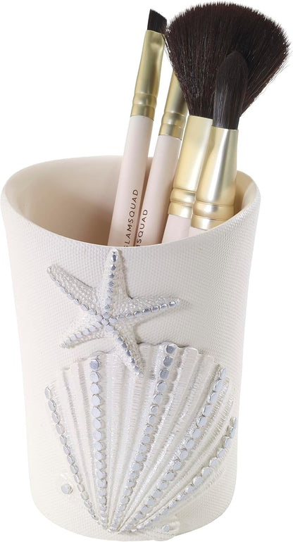 Avanti Linens Tumbler, Countertop Organizer, Seashell Inspired Bathroom Accessories, Guest Bathroom Essentials