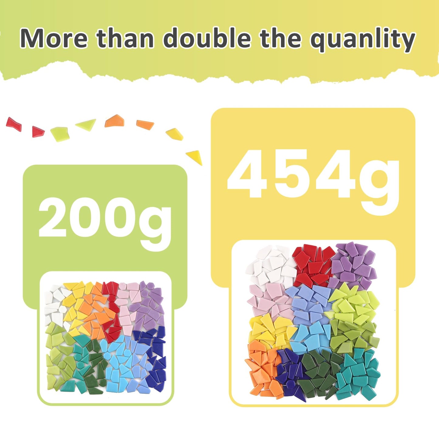 Youway Style Glass Mosaic Tiles for Crafts Bulk,454g Broken Mosaic Pieces for Crafts, Mosaic Art Crafting Supplies and DIY Mosaic Project