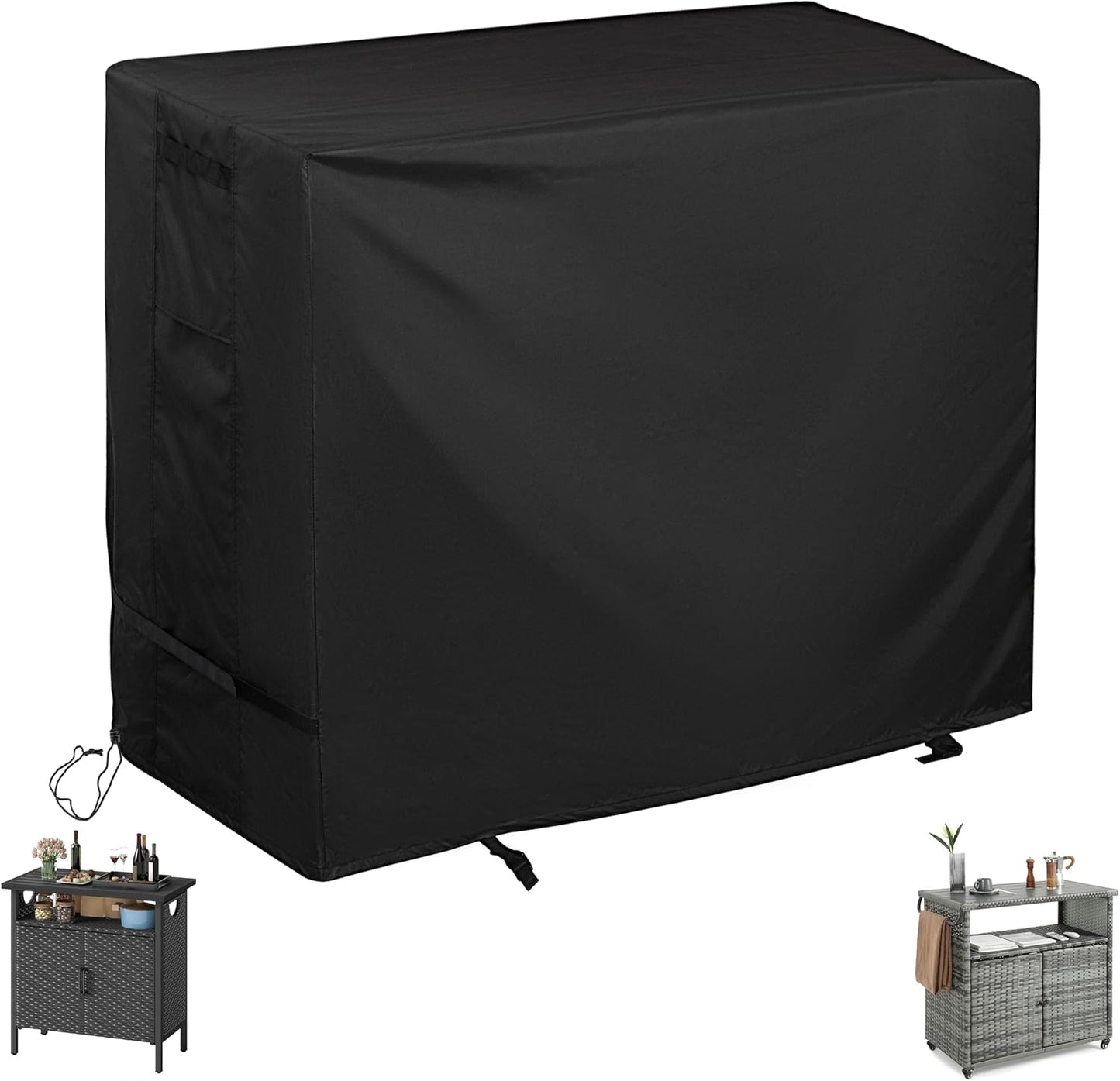 Starcrew Outdoor Storage Cabinet Cover for Wicker Outdoor Bar Cart, Outdoor Bar Table Cover for Patio Storage Bar