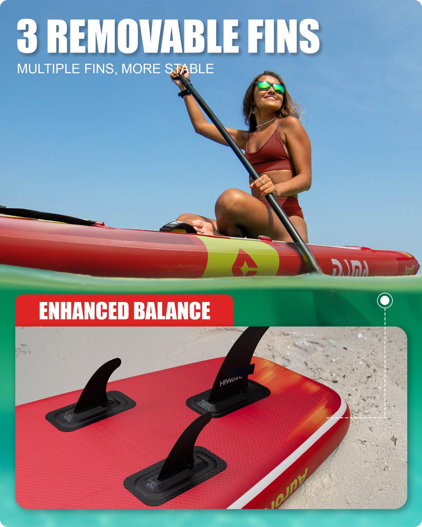 DAMA Stand Up Paddle Board, Stable Extra Wide All-Around Design for Beginners, 11'6" x 34" x 6", for 2+1 People and Pets, 450 lbs Capacity, Family Use on Lakes, Rivers and Coastal Waters