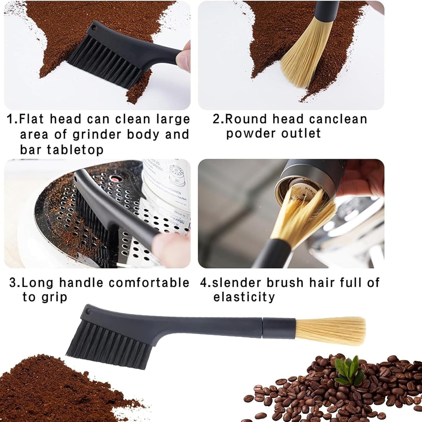 Coffee Machine Cleaning Brush, Dusting Espresso Grinder Brush Accessories for Barista Home Kitchen
