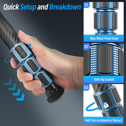 SIRUI AM-324 Professional Camera Tripod with AM-40 Low Gravity Ball Head, 60.4” Carbon Fiber Heavy Duty Tripod for Mirrorless Camera, DSLR, 4 Sections, 32mm Max Tube, Max Load 39.8lb/18kg