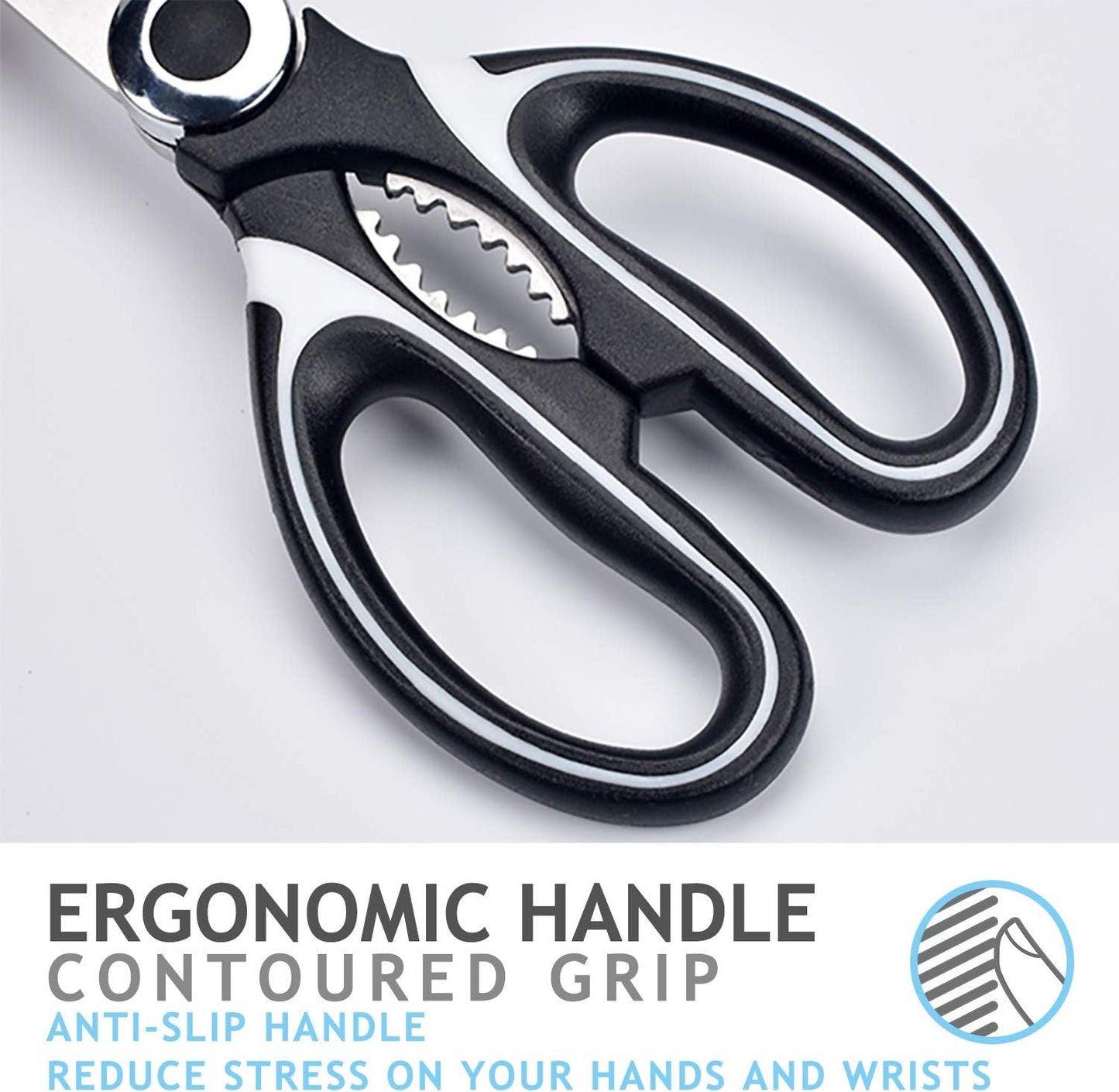 RageCraft Kitchen Shears, 2-Pack Heavy Duty Dishwasher Safe Scissors for Chicken, Poultry, Meat, Fish, Vegetables