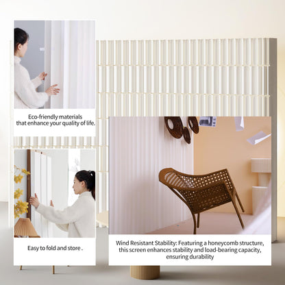 Folding Room Divider – Adjustable Privacy Screen Panel, Portable Freestanding Wall Partition for Home Office, Dorm, Studio & Exhibition(White)-20
