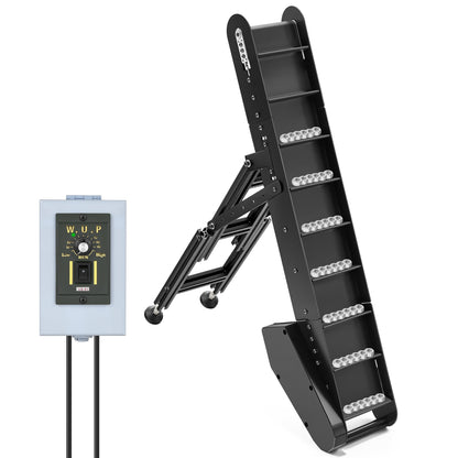 Moonshan Climbing Belt Conveyor, 39 inch Conveying System, Step-Less Speed Adjustment, PVC Belt Conveyor for Packaging Factory, Production Line