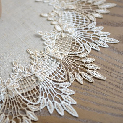 23 Inch ARTABLE Grey Lace Doily Linen Table Topper Scarf Placemat Round Small Coffee Farmhouse Table Cover Rustic
