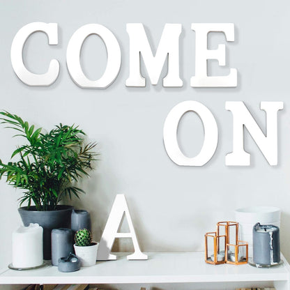 White Wooden Letters 12 Inch for Wall Decor,Large Unfinished Wood Letters for Home,Wooden Alphabet Letters for Crafts,Standing Garden Board or Room Name Signs DIY Carft (T)
