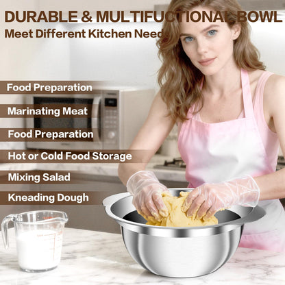 Colander, Strainer Bowl, Stainless Steel Colander, Rice Washing Bowl, Pasta Strainer & Vegetable Washer, Kitchen Strainer with Mixing Bowl for Draining, Food Prep, Dishwasher Safe, 4QT