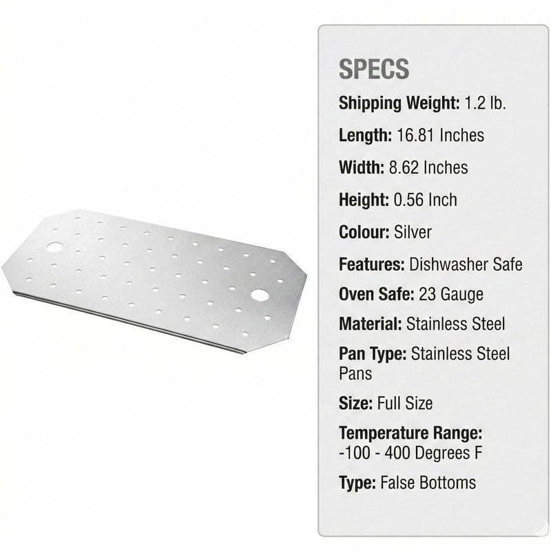Stainless Steel Steam Table Pan False Bottoms – Hotel Pan Inserts with Drain Holes, Available in 1/4, 1/2, and Full Size | Keeps Food Elevated & Prevents Sogginess (4, Half Size (1/2 Size))