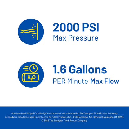 Goodyear 2,000 PSI 1.6 GPM Electric Pressure Washer with Soap Bottle